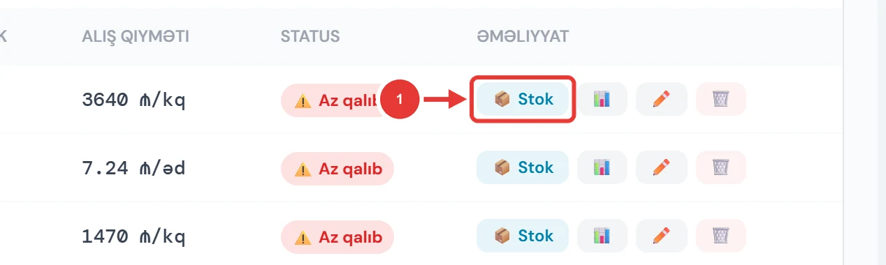 Stok düyməsi